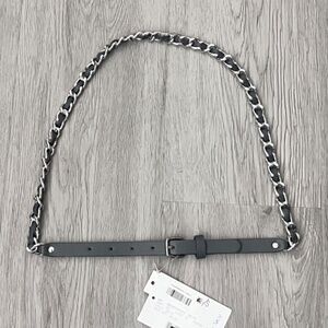 Stylish Black and Silver Chain Belt